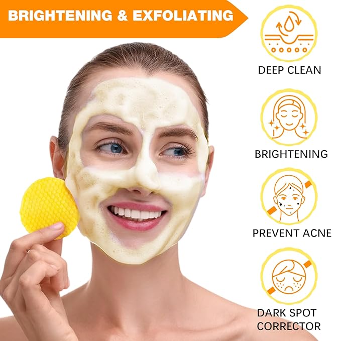 Turmeric Cleansing Pads, 50PCS Kojic Acid and Turmeric Cleansing Pads, Face Pads with Vitamin B5、Vitamin C 、Turmeric ，Remove Excess Keratin Balance Skin Oil And Water for Women