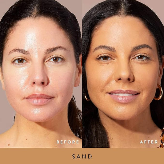 LAURA GELLER NEW YORK Baked Starter Kit - Full Coverage: Double Take Powder Foundation, Sand and Best of the Best Face Palette and Retractable Angled Kabuki Brush