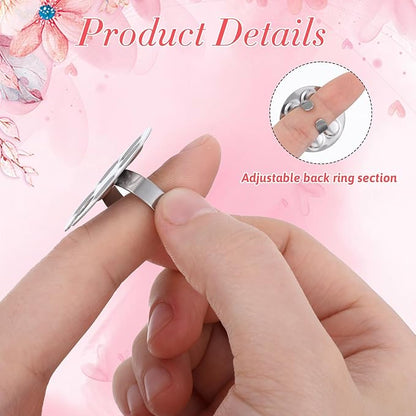 4 Pack Mini Nail Art Palette, Nail Rings Palette, Finger Rings Metal Manicure Palette Tools, Nail Polish Mixing Plate, Gel Palette Manicure for Nail Art Display