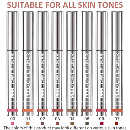 Timbersonic Lip Stain Peel Off, Timbersonic Peel off Lip Liner Stain, 8 Colors Lip Stain Peel off Tint Tattoo Color Waterproof Long-Lasting, No Smudging, Non-Stick Cup (#01)