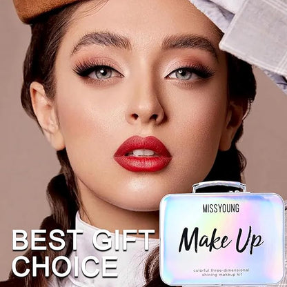 Makeup Kit, Professional Makeup Palette Travel Makeup Case with Eyeshadow Lipstick Concealer Lip Gloss Eyeliner Mascara Contour Bronzer Powder, Makeup Sets for Women Girl
