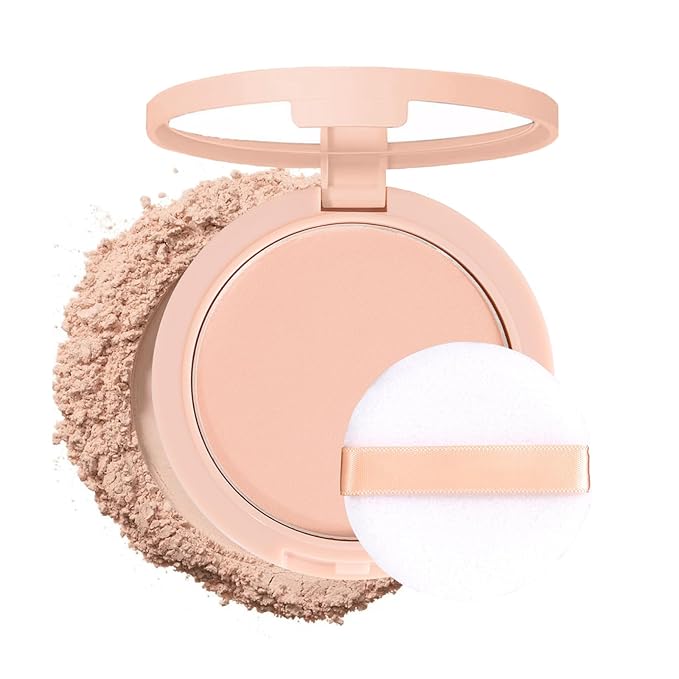 Oil Control Face Pressed Powder,Matte Flawless Long Lasting Setting Powder Makeup,Lightweight Waterproof Cruelty Free Compact Powders Foundation,0.35 oz(CLASSIC IVORY)
