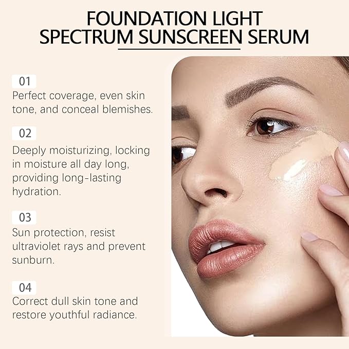 2Pcs Foundation Makeup 4 in 1, Make up Foundation Medium Spectrum, Hydrating Color Changing Liquid Foundation Concealer SPF 50+ (30ML)