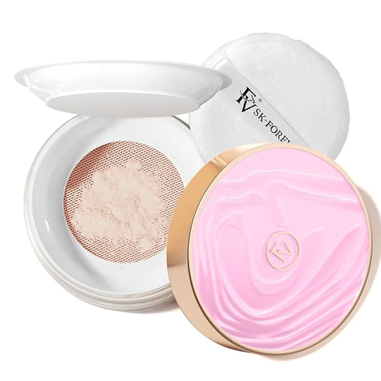 FV Matte Finish Translucent Loose Face Powder, Long-Lasting Lightweight Setting for Natural Look, Pore Minimizing, Fine Line Baking Powder, 0.35oz (10g)