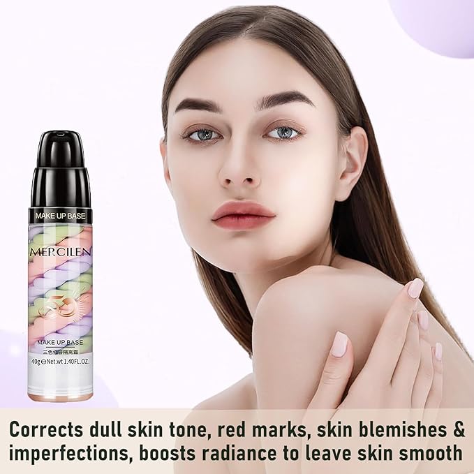 One Step Color Corrector, Primer Face Makeup Base, 3 In 1 Isolation Cream, Makeup Primer Skin Tone Correcting and Brightening Primer, Oil Control Moisturizing Face Skin Corrector