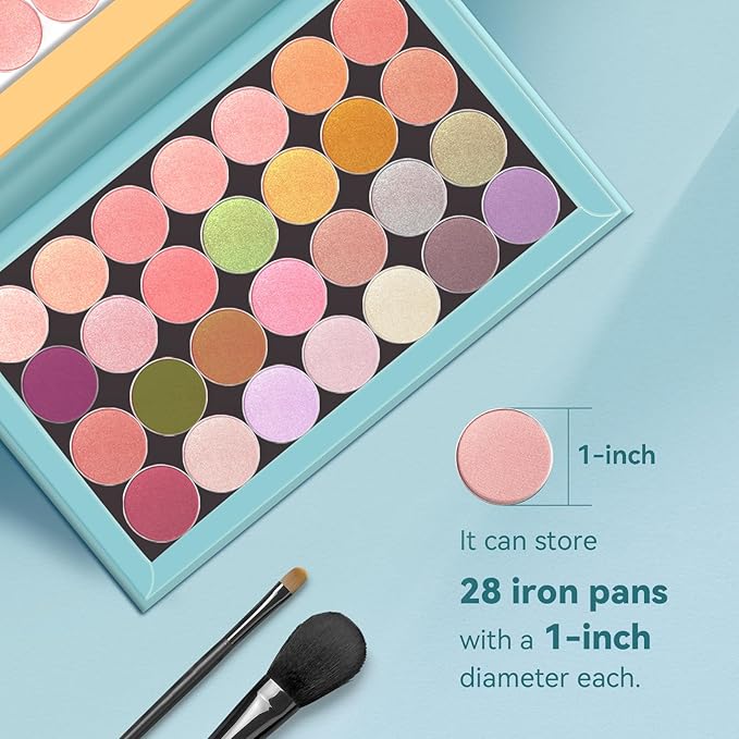 Magnetic Makeup Palette DIY Empty Eyeshadow Lipstick Palette with Mirror 3D Finish Surface Paper Makeup Organizer (Summer Day)