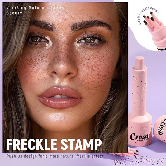 Freckle Stamp Pen, Magic Fake Freckles Tattoo Marker Waterproof Long Lasting Liquid Faux Freckle Stain for Natural Sunkissed Makeup for Women Girl 03 Deep Brown