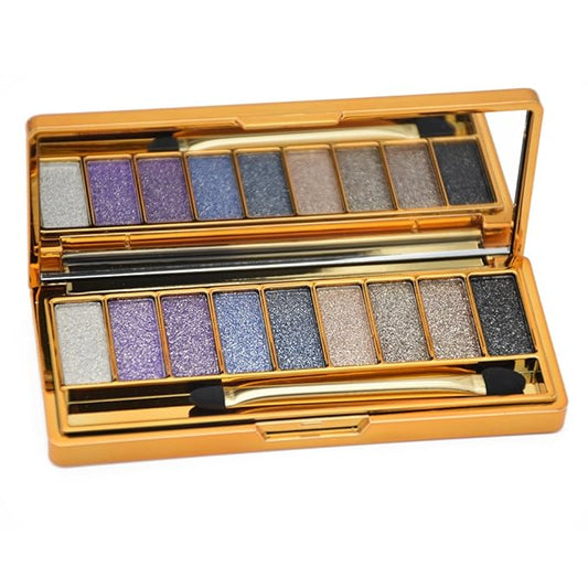 9 Colors Glitter Power Eyeshadow Palette,Highly Pigmented Shimmer Sparkly Palette,Long Lasting Waterproof Bright Diamond Set (#2)