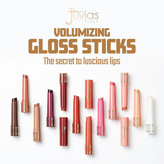Juvia's Place Volumizing Gloss Sticks True Nude - Shiny Luscious Lips with Nourshing Hydration, Plumping Gloss, Lip Plumper Gloss, Plumping Lip Balm, Hydrating Lip Gloss