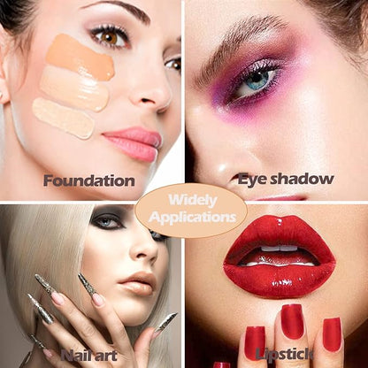180 Degree Folding Acrylic Makeup Mixing Palette, Plastic Foundation Makeup Facial Palette with Felt Bag, Transparent Spatula Tool for Eyeshadow Liquid Foundation