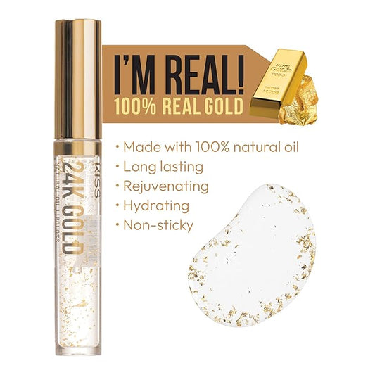 3 PACK Lip Oil Gloss, Hydrating Non-Sticky Lip Oil, 100% Natural Oil Clear Lip Gloss, Lightweight Lip Moisturizer (Gold & Honey & Coconut)