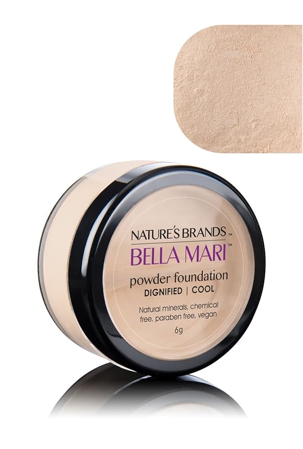 Bella Mari Natural Mineral Powder Foundation, Dignified (Cool); 0.2oz