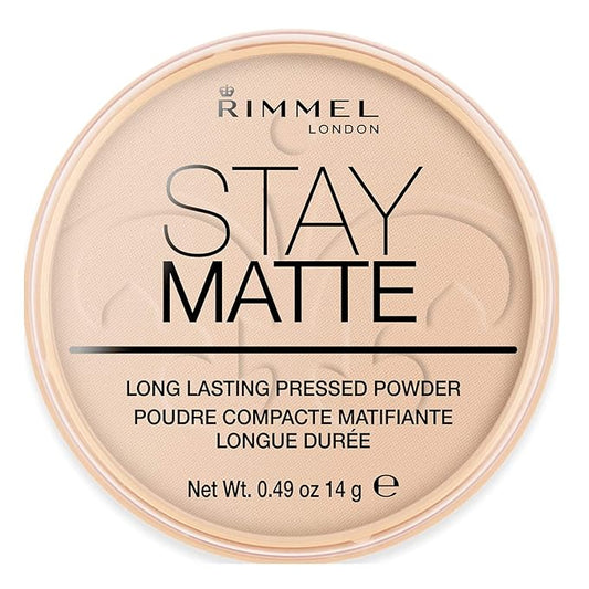 Rimmel London Stay Matte Pressed Powder, Peach Glow, 0.49 Ounce