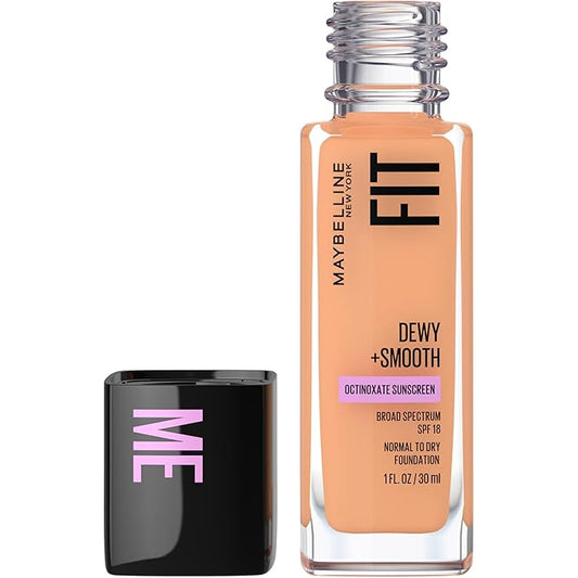 Maybelline Fit Me Dewy + Smooth Liquid Foundation Makeup, Classic Beige, 1 Count (Packaging May Vary)