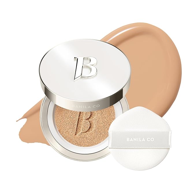 BANILA CO Covericious Ultimate Cover Cushion | Up to 100HR Long-Wear Foundation | 20 Shades for All Skin Tones | Matte & Lightweight Finish | Korean Cushion Foundation (14g / 0.49 oz), 25C AMBER