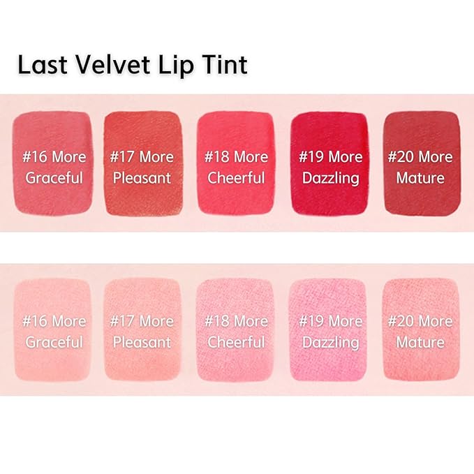 BBIA Last Velvet Lip Tint - Soft & Creamy Matte Finish Lip Stain, Blur Effect with Velvety Texture, Long-Lasting, High Pigment, Lightweight, Non-Drying, Korean Lip Makeup (16 MORE GRACEFUL)
