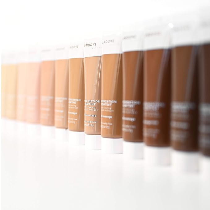 Undone Beauty Unfoundation Light Coverage Glow Tint Foundation with Coconut for Natural, Dewy Deep Neutral Glow - Enhances Face Shape, Cheeks, & Jawline - Soft Beige Medium