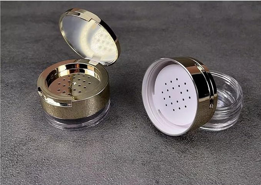 8 Gram Empty Makeup Powder Container with Puff Mini Loose Powder Compact Case Plastic Face Powder Box Refillable Bottle Cosmetic Jars, Makeup Tools Accessories