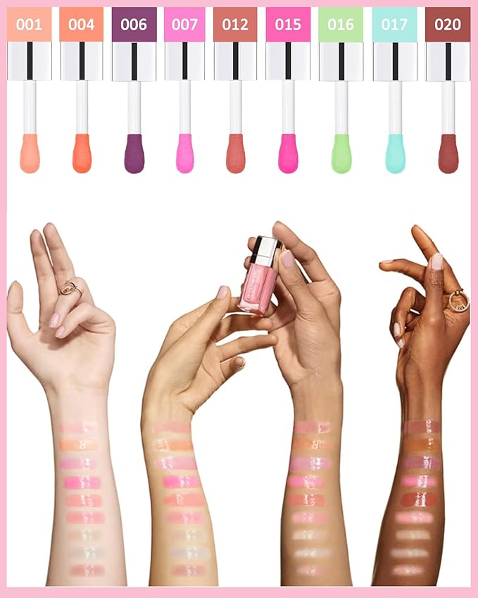 Glow Reviver Lip Oil Moisturizing Lip Gloss for Dry Lips, Clear Lip Oil with Plumping, Hydrating Effects, Women's Makeup Gift (#006 Berry)