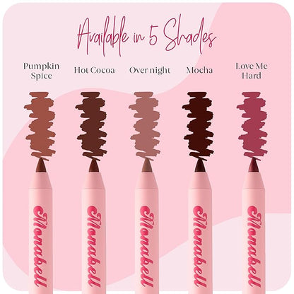 Mocha Lip Liner Pencil for Women - Soft Moisturizing, Creamy Long-Lasting Texture, Smooth Glide & Defined Finish