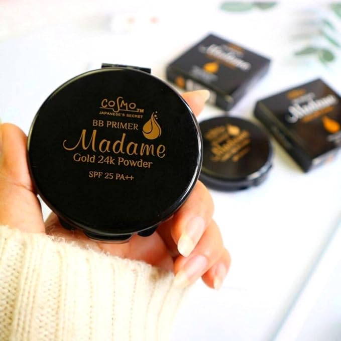 MADAME 12 g. LIGHT Oil Control Face Pressed Powder Compact Foundation, Long Lasting Makeup Oily Skin, Flawless Matte Finish, Controls Face Shine Skin Oil Control Breathable Coverage Lightweight SPF 25