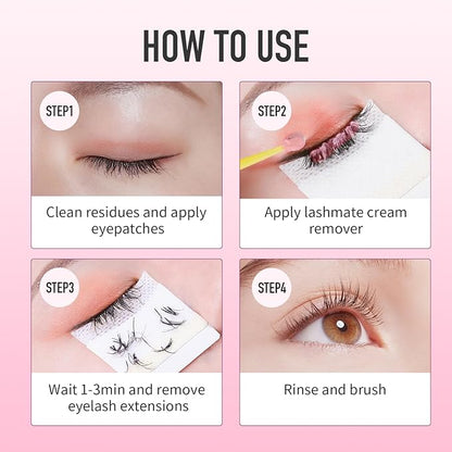lily Scented Cream Lash Remover for Lash Extensions - Gentle Eyelash Extensions Adhesive Dissolver - Salon-use Eyelash Extensions Remover - 5g