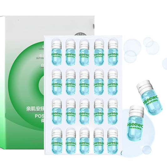 20PCS Mini Clensing Oil for Face, Jojoba & Camellia Oil Makeup Remover Travel Size, Lightweight Softening Soothing Gentle for All Skin Types, Individually Packaged Units, 2ml x 20 Capsules