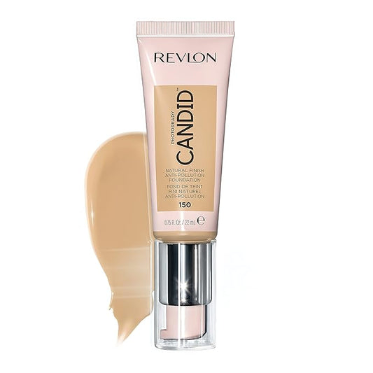 Revlon PhotoReady Candid Natural Finish Foundation, with Anti-Pollution, Antioxidant, Anti-Blue Light Ingredients, 150 Crème Brulee, 0.75 fl. oz.