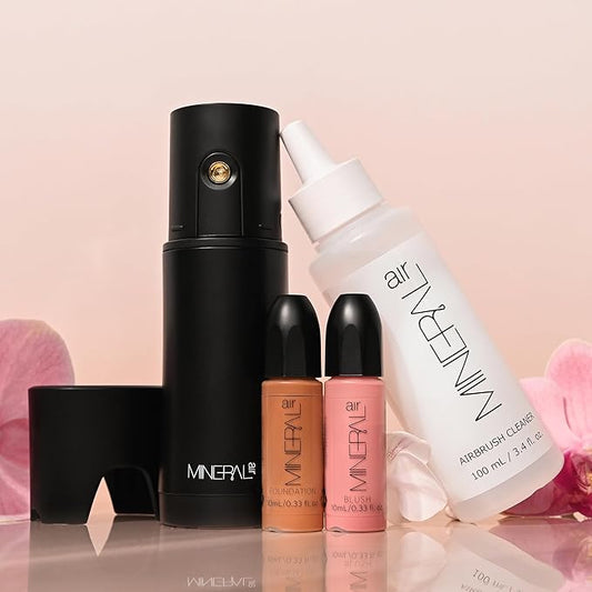 Mineral Air Complexion and Blush Kit | Flawless Mineral Foundation & Blush Application (Bisque)