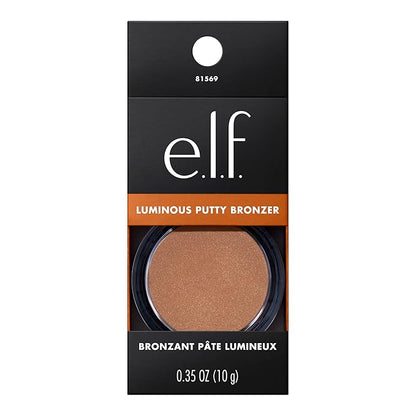 e.l.f. Luminous Putty Bronzer, Lightweight Putty-to-Powder Bronzer For A Radiant, Glowing Finish, Highly Pigmented, Vegan & Cruelty-Free, Seaside Shimmer