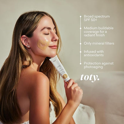by Sofia Vergara - lumina CC Cream SPF 50+, 100% Mineral Color Correcting Cream - Medium Coverage Foundation & Broad Spectrum Sunscreen for Face - Non Comedogenic - 1C IVORY NUDE