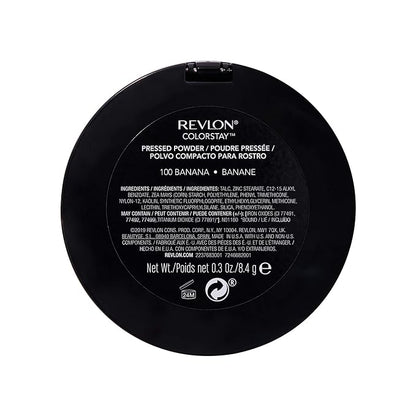 Revlon ColorStay Pressed Powder Face Makeup, Longwearing, Fragrance-Free, Noncomedogenic, 100 Banana, 0.3 oz
