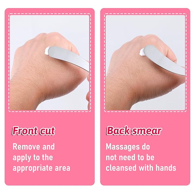 2Pcs Cosmetic Spatula, Mini Metal Cosmetic Spatulas, Makeup Spatulas Skincare Spatula Cream Spatula Beauty Accessories Mixing Sampling Lotions Moisturizers Accessories (Style A)
