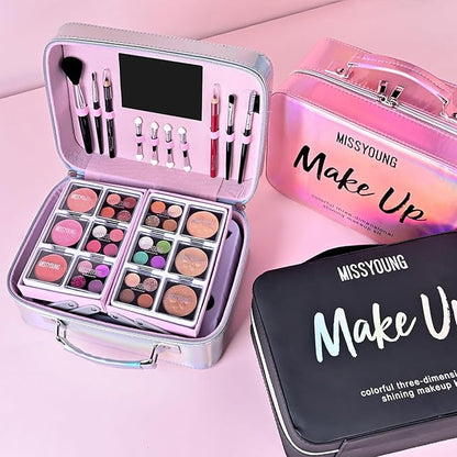 Makeup Kit, Professional Makeup Palette Travel Makeup Case with Eyeshadow Lipstick Concealer Lip Gloss Eyeliner Mascara Contour Bronzer Powder, Makeup Sets for Women Girl