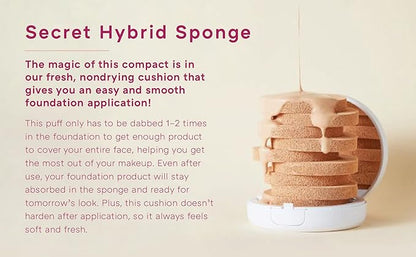 MISSHA Magic Cushion Foundation No.23 Natural Beige for Light with Neutral Skin Tone, Flawless Coverage,Dewy Finish,Easy Application for All Skin Types