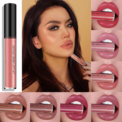 Kayswnag 12 Color Cream Texture Waterproof Lipstick, Lip Gloss Lip Lust Creme Lipgloss Liquid Lipstick,Waterproof Long Lasting Velvet Lip Gloss (12#)