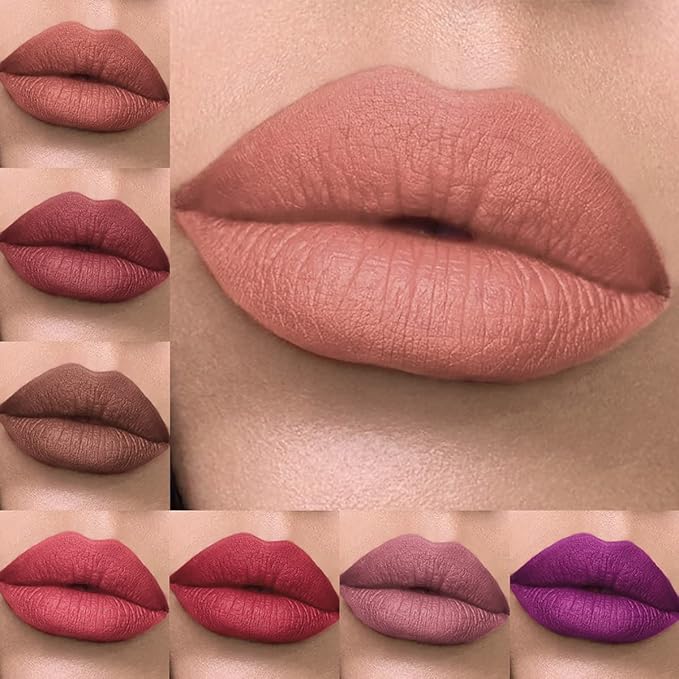 Velvet Matte Liquid Lipstick Makeup Long-Lasting and Waterproof Wear, Instant Shine Non-Stick Cup Lip Gloss,(Bright Pinky.08)