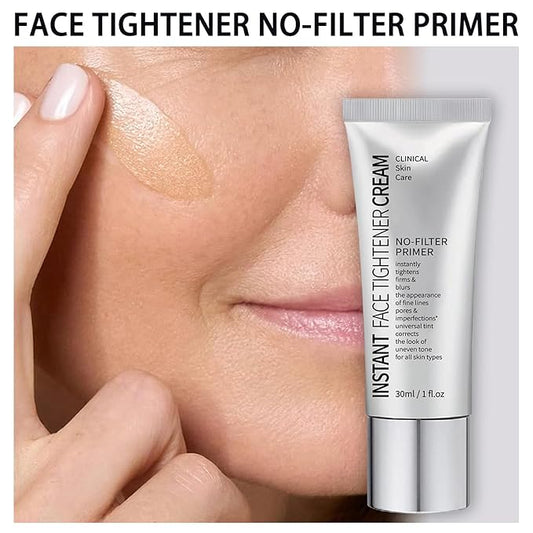 Face Tightener No-Filter Primer, Instant Face Tightener Primer, Skin Tightener Primer Face Makeup, Face Blurring Primer for Face Evens Skin Tone, Create Natural Look for All Skin Types
