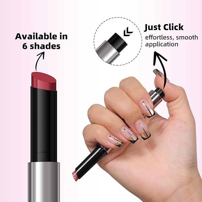 KIMUSE Lip Plumper, Hydrating Korean Lip Gloss, Click Tinted Lip Balm Solid Lipstick for Plumps & Moisturizes, Long-wearing All-in-one Lip Plumping, Gloss, Balm