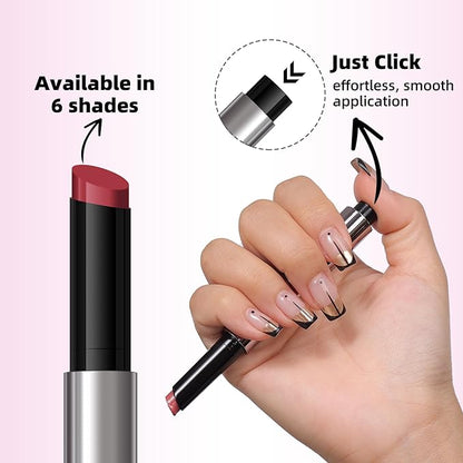 KIMUSE Lip Plumper, Hydrating Korean Lip Gloss, Click Tinted Lip Balm Solid Lipstick for Plumps & Moisturizes, Long-wearing All-in-one Lip Plumping, Gloss, Balm