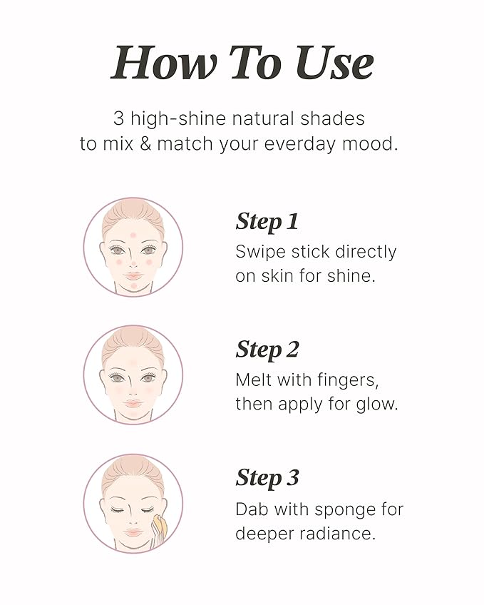 Glint Stick Highlighter (Milky Moon, 0.24oz) - Multi-Use Illuminator Stick by LG Beauty. Creamy & Blendable Color.