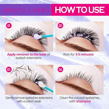 ARISON LASHES Lash Remover For Eyelash Extension Cream Remover Low Irritation Cream Remover for Sensitive Skin Fast Dissolution Professional Eyelash Extensions Salon Use(Lavender)