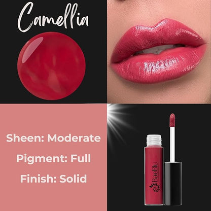 Organic Vegan Lip Gloss, 100% Natural Non-Toxic Moisturizing Ingredients, Camellia