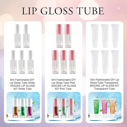 MOCIKE DIY Lip Gloss Making kit for Girl Gifts - 37 PCS DIY Lip Gloss kit Make Your Own Lip Gloss