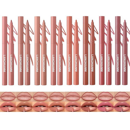 LANGMANNI 8Pcs Sculpting Matte Velvet Lip Liner Set,Smooth Creamy Texture,Waterproof And High Pigmented For Girls Daily Application Lip Makeup(1+2+3+4+5+6+7+8)