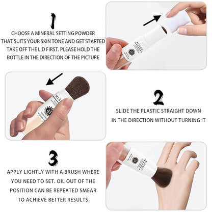 Sunscreen Setting Powder SPF 35, Mineral Brush Powder for Face & Scalp, Oil Control Natural Matte Finish Loose Powder Translucent Lasting Lightweight Breathable for All Skin (#01 Translucent)
