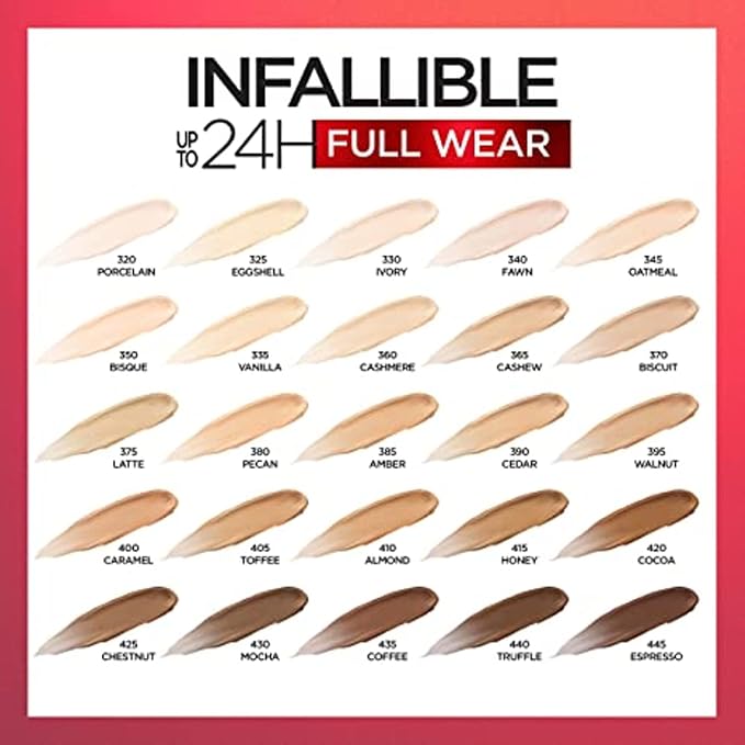 L’Oréal Paris Makeup Infallible Full Wear Waterproof Matte Concealer, Toffee (Pack of 2)