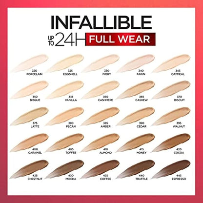 L’Oréal Paris Makeup Infallible Full Wear Waterproof Matte Concealer, Toffee (Pack of 2)