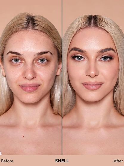 SHEGLAM Skinfinite Hydrating Foundation Flawless Dewy Foundation Hydrating Coverage Invisible Pore Concealer Pore-less Non-Greasy Lightweight Natural Soft Liquid Foundation-Shell