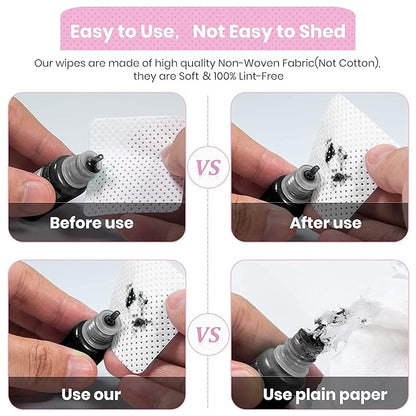 1000 PCS Lint Free Nail Wipes,Eyelash Extension Glue Wipes,Super Absorbent Soft Non-woven Fabric Adhesive Nail Polish Remover Wipe,Cleaning Pad Cloth for Lash Extension Supplies and Nail Polish Bottle